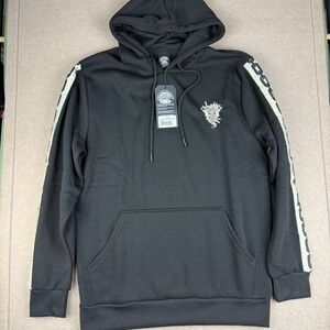 Crooks & Castles Hoodie Mens L Black Medusa Chain Streetwear Pullover Y2K‎